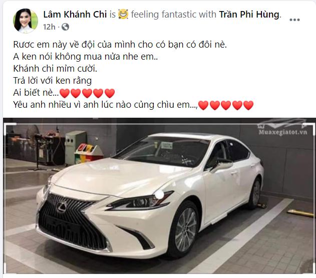 Lâm Khánh Chi hạnh phúc khoe xế hộp&nbsp;Lexus mới tậu.