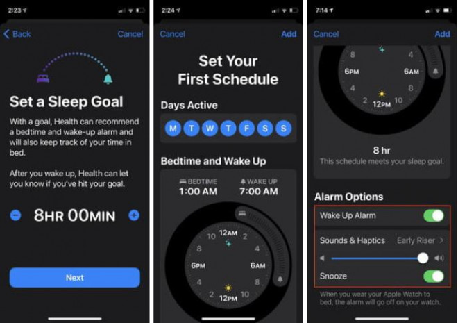 Tính năng Bedtime trong ứng dụng Health trên iOS 14. Ảnh: Digitaltrends