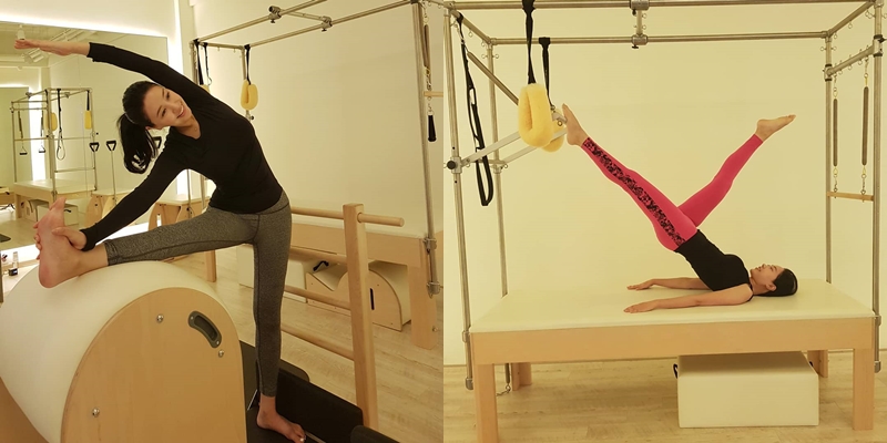 Người đẹp luyện tập pilates đã lâu và duy trì thói quen luyện tập bộ môn này.