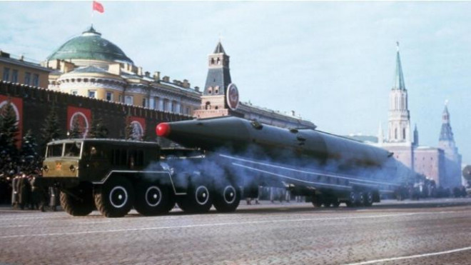 Một tên lửa đạn đạo được Liên Xô phô diễn năm 1965.