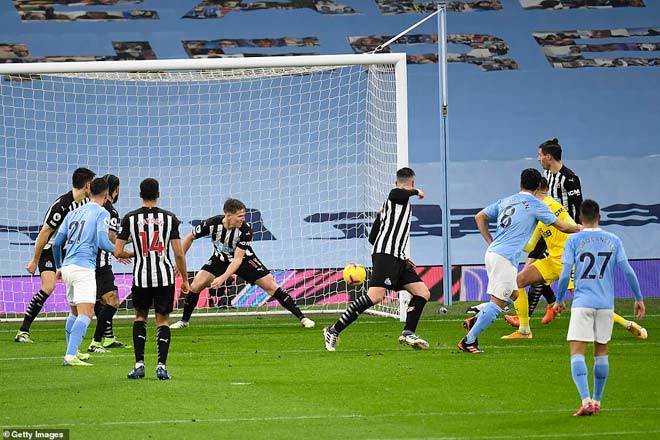 Sức ép đáng kể của Man City lên khung thành của Newcastle đã phát huy hiệu quả