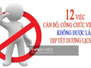 Tin tức trong ngày - 12 việc cán bộ, công chức viên chức không được làm dịp Tết Dương lịch 2021