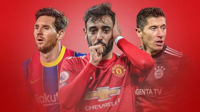 Fernandes "chung mâm" với Messi và Lewandowski