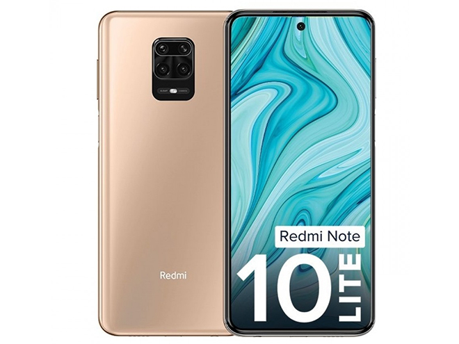 Xiaomi Redmi Note 10 Lite màu vàng.