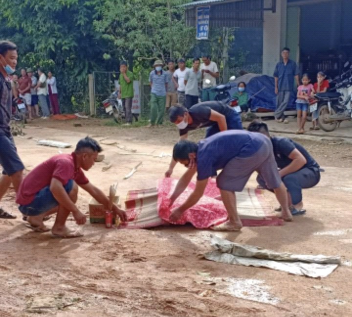 Hiện trường nơi anh P. tử vong.