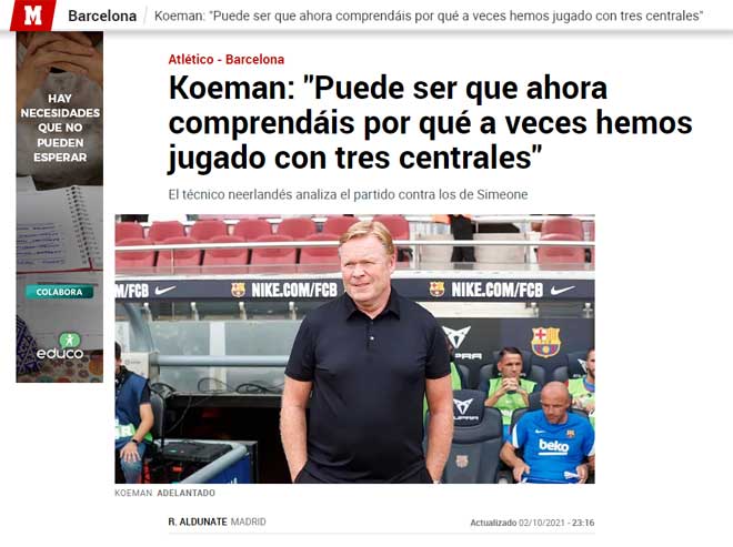 HLV Ronald Koeman vẫn tin mình sẽ được Barca cho thêm thời gian dù đang đối diện khủng hoảng lớn