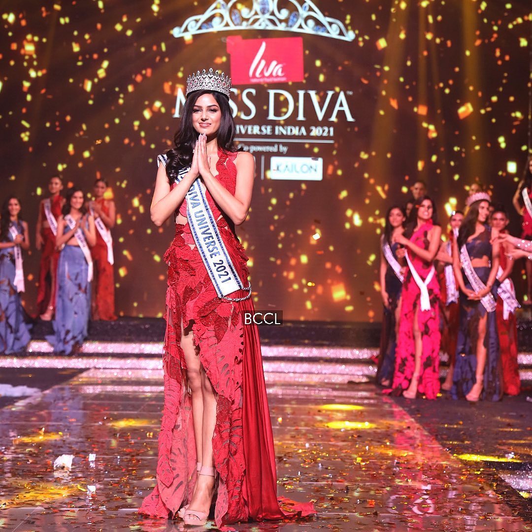 Người đẹp mới đăng quang cuộc thi Miss Diva Universe India 2021.