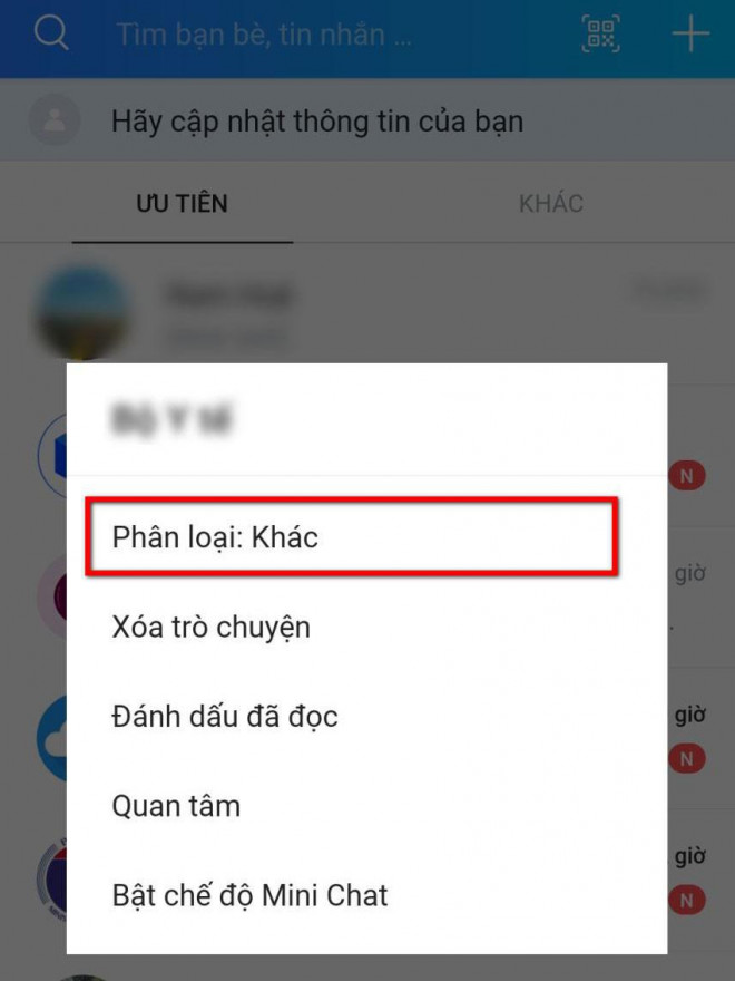 Hướng dẫn cách phân loại tin nhắn ưu tiên trên Zalo - 4