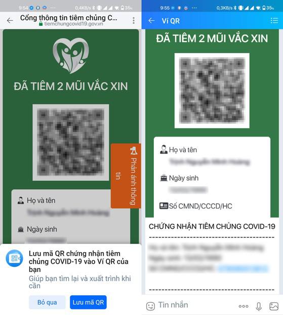 Lưu mã QR tương ứng vào Zalo để tiện cho việc xuất trình. Ảnh: MINH HOÀNG