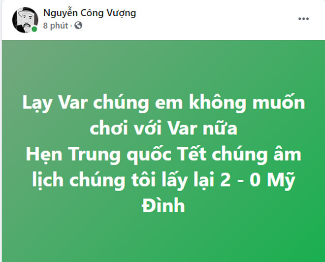 Vượng Râu tiếc nuối và đặt niềm tin ở trận lượt về gặp Trung Quốc trên sân Mỹ Đình