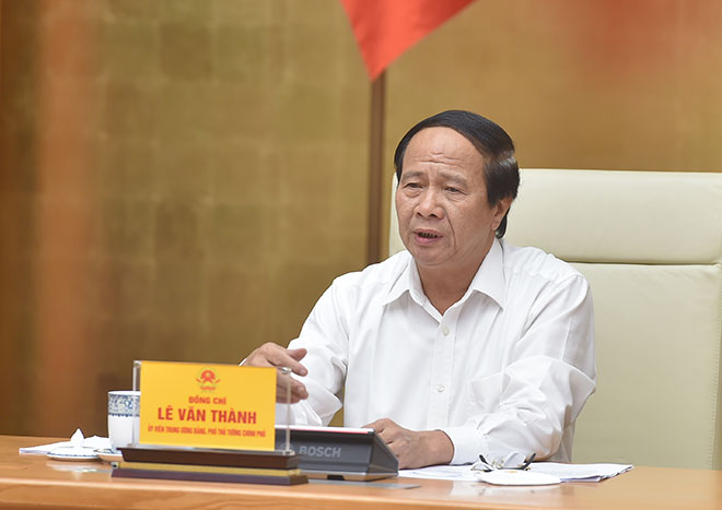 Phó Thủ tướng Lê Văn Thành phát biểu tại cuộc họp. Ảnh VGP.
