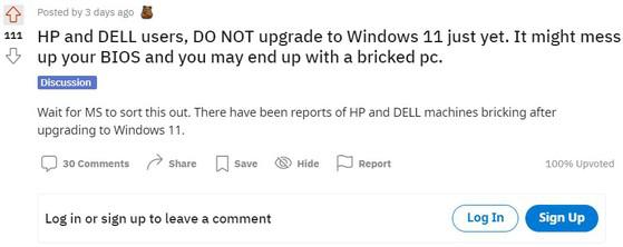 Laptop Dell và HP có thể biến thành ‘cục gạch’ sau khi nâng cấp Windows 11 - 1