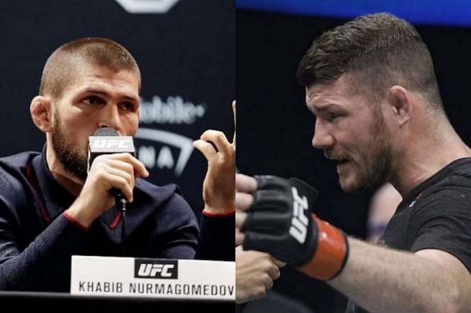 Khabib (trái) chưa xuất sắc nhất mọi thời đại, theo Michael Bisping