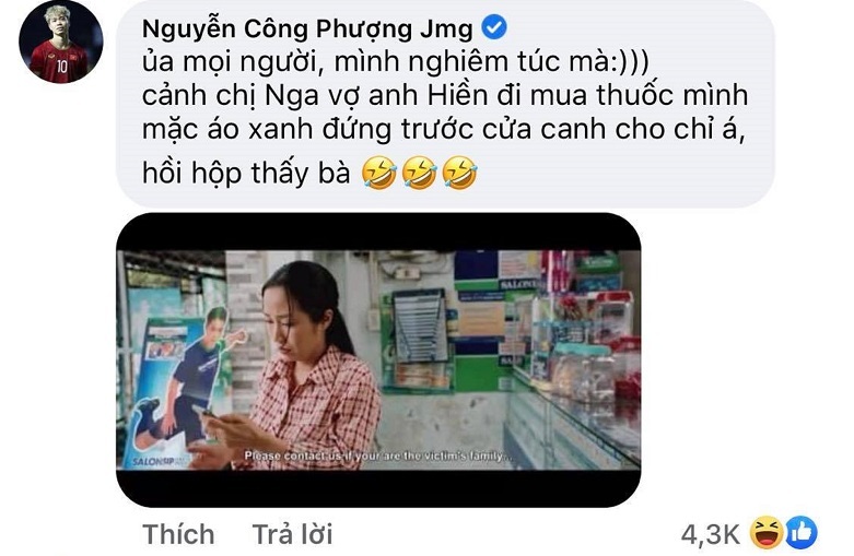 Công Phượng hào hứng chia sẻ về sự góp mặt của mình trong phim&nbsp;trăm tỷ