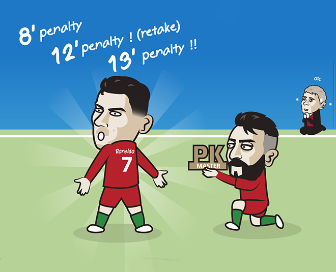 Buruno cũng phải ngả mũ trước hat-trick penalty của Ronaldo.