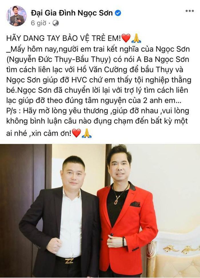 Ngọc Sơn được bầu Thụy nhờ cậy để liên lạc với gia đình Hồ Văn Cường