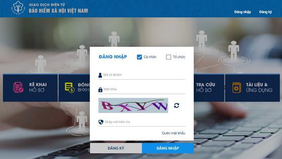 Đăng nhập tài khoản VssID thông qua trang web của Bảo hiểm xã hội Việt Nam.