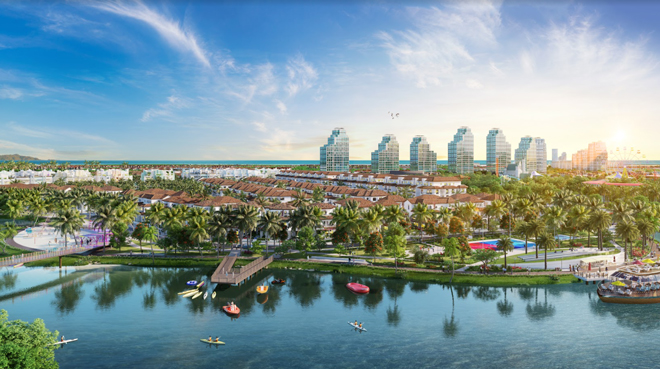Hình ảnh minh họa, dự án Sun Riverside Village nhìn từ sông Đơ vào