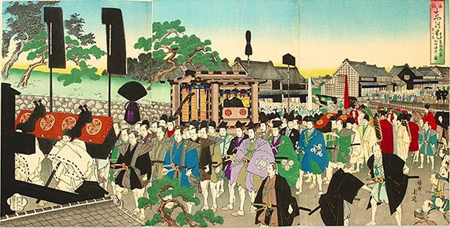 Tranh vẽ về xã hội Nhật bản dưới thời Tokugawa. Ảnh: Chikanobu Toyohara