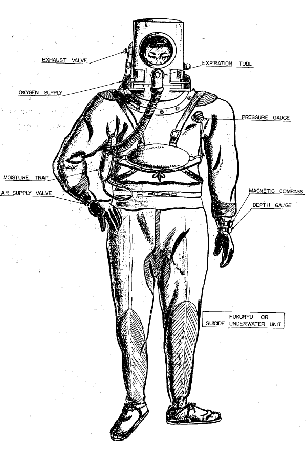 Phác thảo bộ đồ lặn đặc biệt của người nhái Nhật Bản. Ảnh: Wikipedia