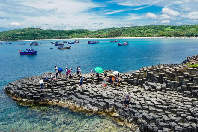 Gành Đá Đĩa, một trong các điểm du lịch thu hút du khách tại Phú Yên. Ảnh: Thành Tâm