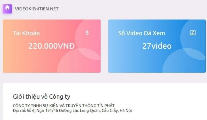 Website lừa đảo người tiêu dùng xem video kiếm tiền