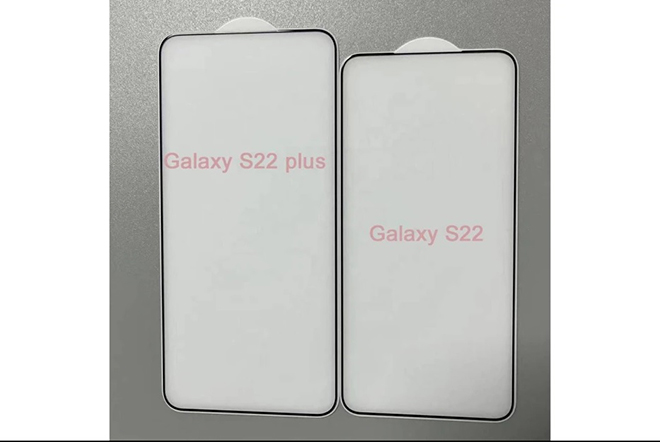 Hình ảnh được xem là kính cường lực của Galaxy S22 và Galaxy S22+.