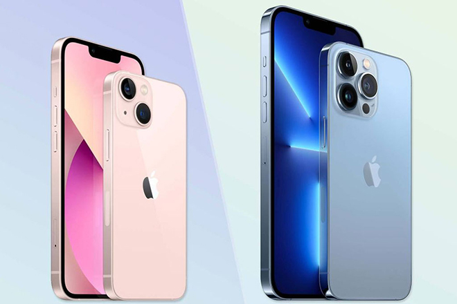iPhone 13 hồng và iPhone 13 Pro Xanh&nbsp;dương (sierra blue).
