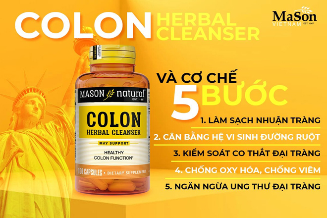 Mason Colon – sản phẩm nhập khẩu Mỹ giúp tăng cường sức khỏe đại tràng
