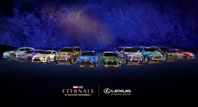 Những chiếc xe Lexus “Eternals” sẽ được giới thiệu trong nhiều sự kiện truyền thông bao gồm cả buổi ra mắt thảm đỏ.