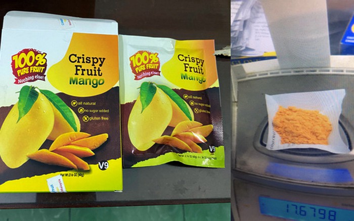 "Crispy Fruit Mango" được cơ quan Cảnh sát điều tra Công an quận 5 (TP.HCM) phát hiện ra trong túi áo khoác của một sinh viên đại học vào tháng 10/2020.
