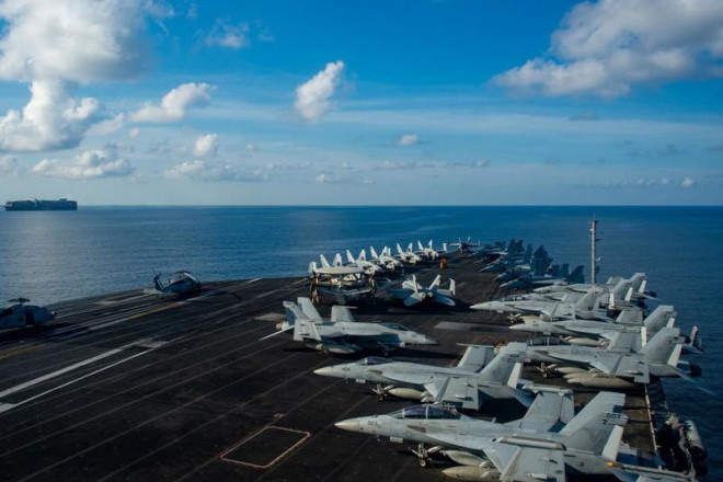 Tàu sân bay USS Ronald Reagan của Mỹ. Ảnh: HẢI QUÂN MỸ