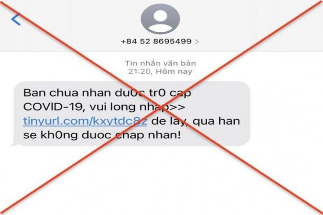 Theo BHXH Việt Nam tin nhắn có nội dung như trên là không chính xác. Ảnh chụp màn hình: V.LONG