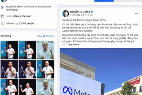 CEO Bkav Nguyễn Tử Quảng bình luận về việc Facebook đổi tên thành Meta