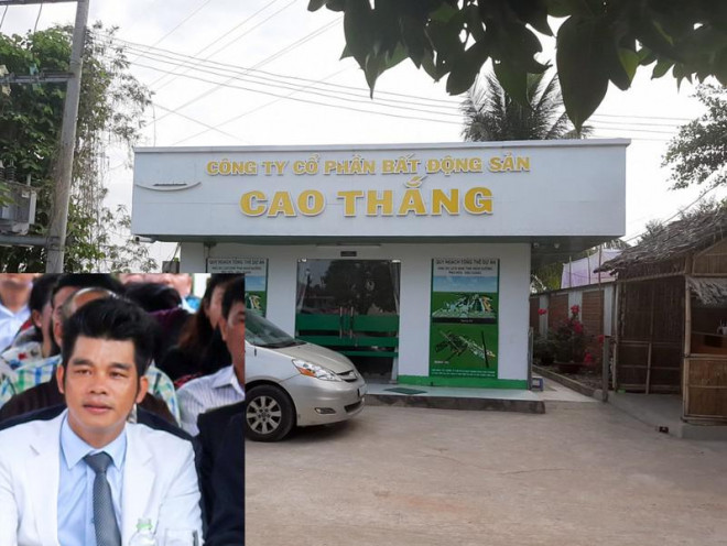 Trụ&nbsp;sở công ty CP Bất động sản Cao Thắng và bị can Võ Thành Long (ảnh nhỏ) nguyên Tổng Giám đốc. Ảnh: BT