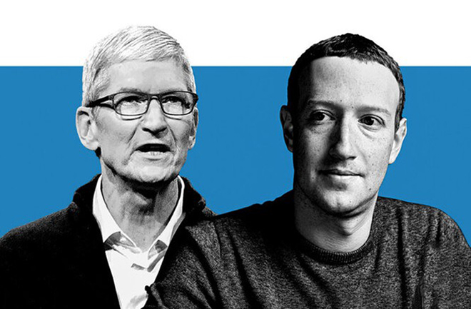 Tim Cook và Mark Zuckerberg.