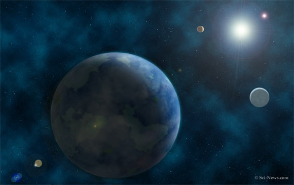 Ảnh đồ họa mô tả về "hệ Mặt Trời" kỳ lạ nhất vũ trụ - Ảnh: Sci-News