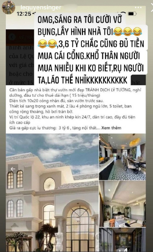 Môi giới BĐS "mượn" hình ảnh ngôi biệt thự của Lệ Quyên, rao bán 3,5 tỷ đồng