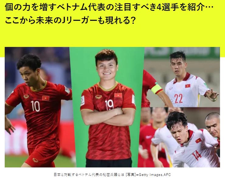 Tờ Soccer King của Nhật Bản viết về 4 tuyển thủ Việt Nam