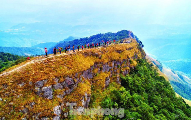 Sống lưng "Khủng long" cao nhất ở Núi Cha trên đỉnh Mẫu Sơn hùng vĩ - Ảnh: Ngọc Minh