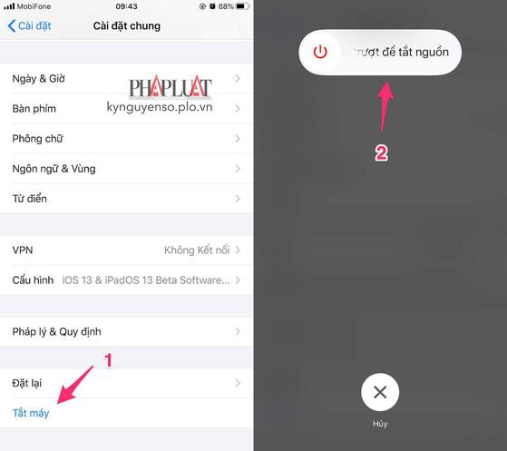 Khởi động lại iPhone. Ảnh: MINH HOÀNG