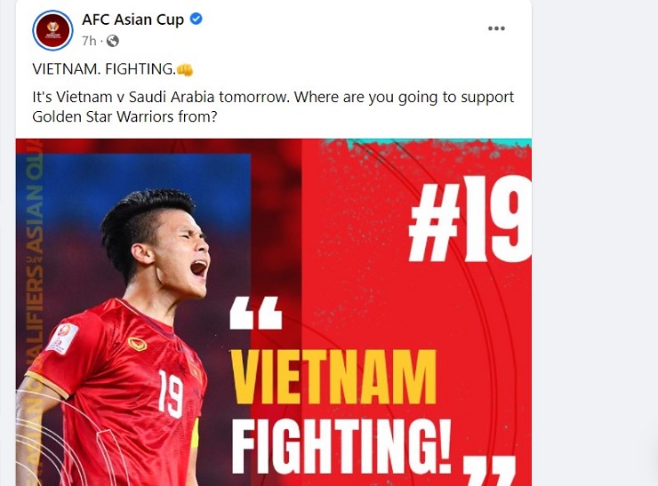 AFC cổ vũ ĐT Việt Nam trước trận tái đấu Saudi Arabia