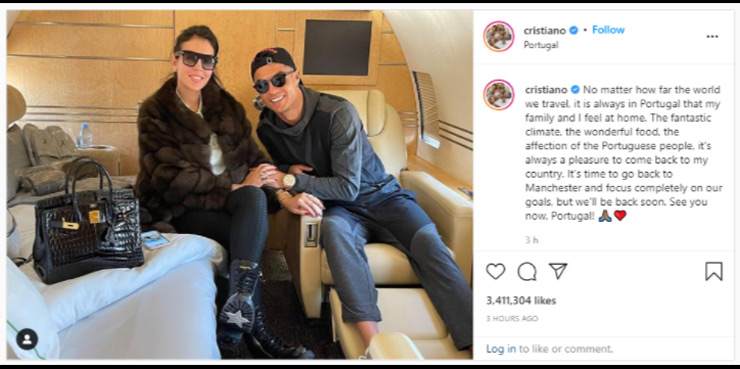 Ronaldo đăng bức ảnh tình tứ bên bạn gái Georgina Rodriguez