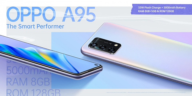 Thiết kế bắt mắt của&nbsp;Oppo A95.