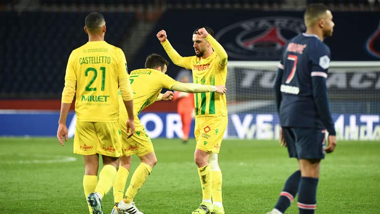 Nantes từng thắng ngược PSG 2-1 ở lượt về Ligue 1 mùa trước ngay tại sân Công viên các Hoàng tử