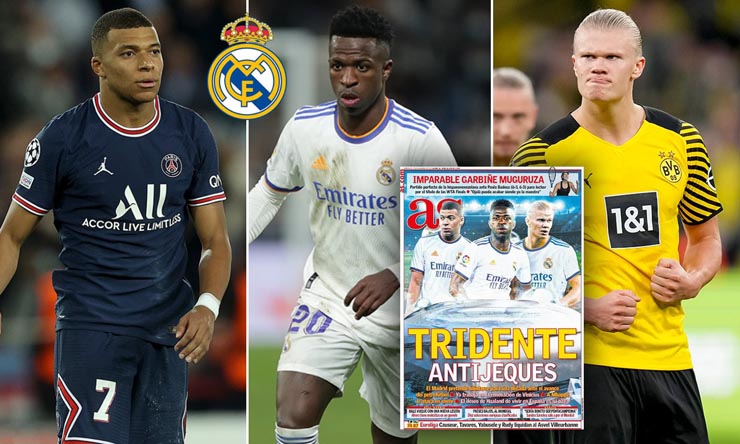 Mbappe, Vinicius và Haaland được kỳ vọng sẽ sát cánh trên hàng công Real