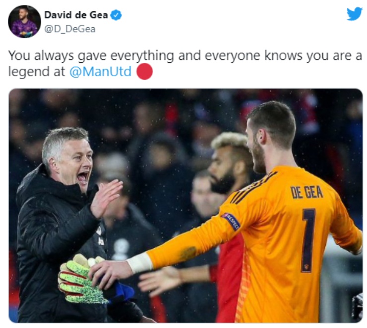 Các cầu thủ MU gửi lời tri ân tới Solskjaer, trong đó có thủ thành De Gea