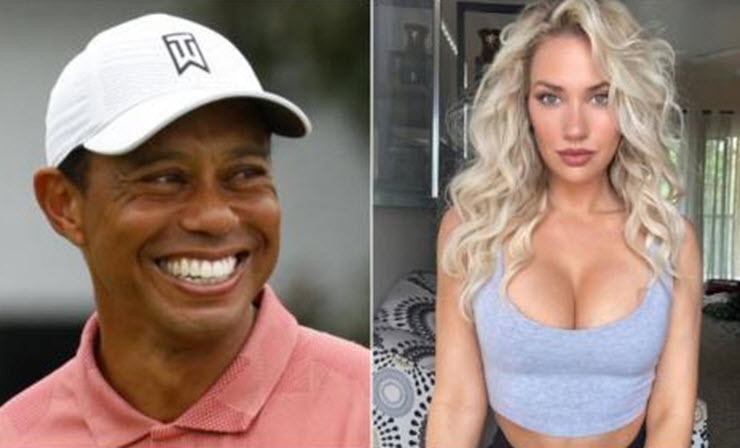 Woods (trái) là ngôi sao được người đẹp làng golf Paige Spiranac ngưỡng mộ