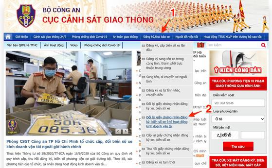 Thực hiện việc đăng ký trên trang web của Cục CSGT. Ảnh: MINH HOÀNG