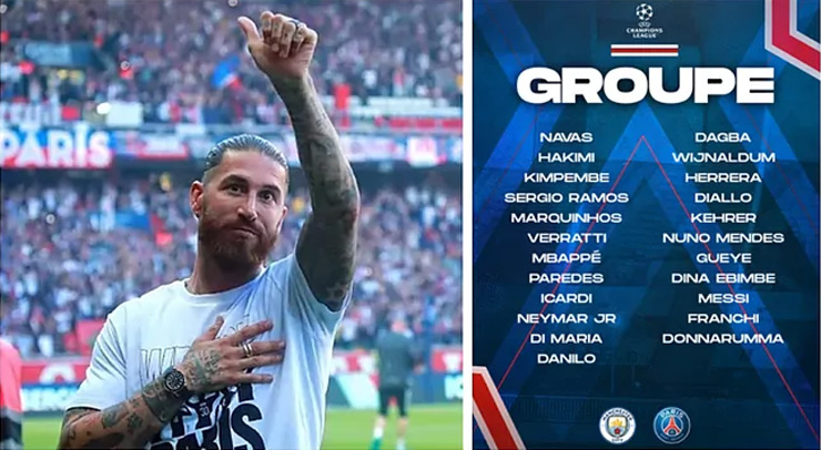 Sergio Ramos có thể ra sân đá trận ra mắt cho PSG khi họ làm khách của Man City